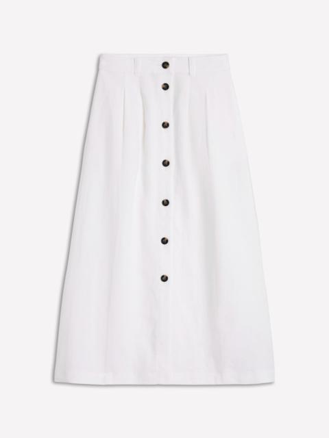 BODEN Thomasina Linen Midi Skirt-White