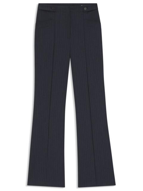 BOSS REGULAR-FIT BOOTCUT PANTS IN PATTERNED VIRGIN WOOL