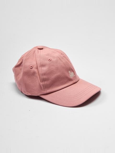 Merz b. Schwanen Swan Logo Cotton Twill Cap in Rosewood Nature