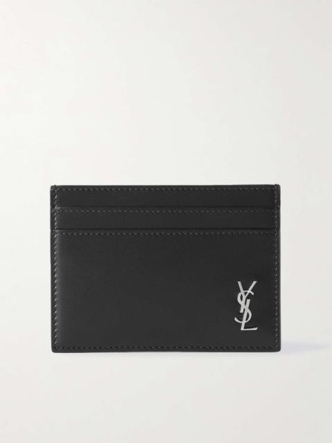 SAINT LAURENT Logo-Appliquéd Full-Grain Leather Cardholder