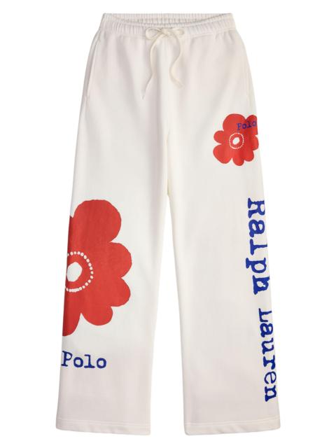 Polo Ralph Lauren Women's Floral Cotton-Blend Wide-Leg Sweatpants - Warm White