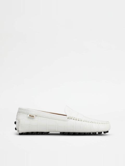 GOMMINO DRIVING SHOES IN LEATHER - WHITE