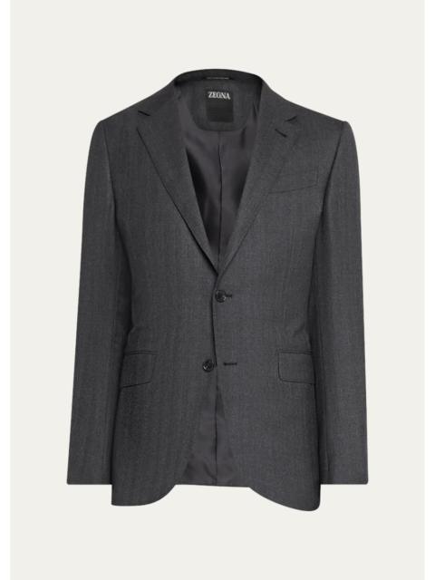 ZEGNA Men's Wool Micro-Chevron Two-Piece Suit
