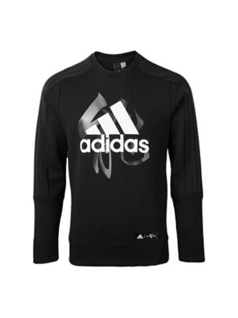 adidas Round Neck Pullover Stay Warm Athleisure Casual Sports Black EA2107