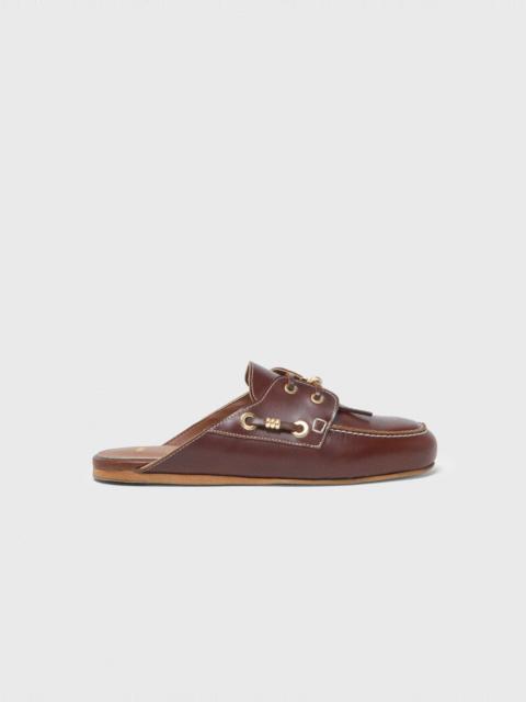 maje Leather boat mules