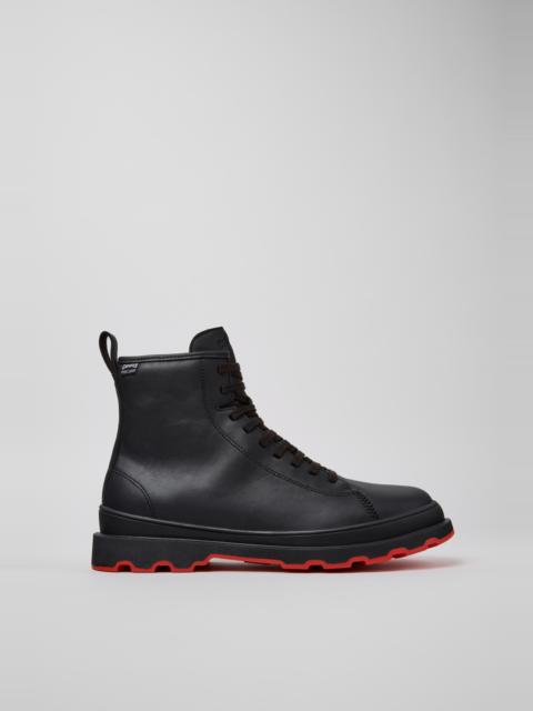 CAMPER Brutus+ HYDROSHIELD Black Leather Mid Boots for Men.