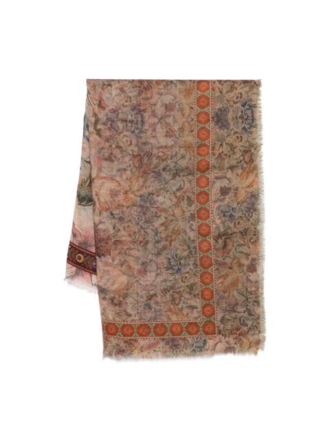 Pierre-Louis Mascia floral-print frayed-edge scarf