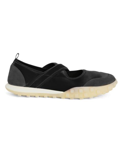 Jil Sander Women's Suede Trim Crisscross Slip-On Sneakers - Black