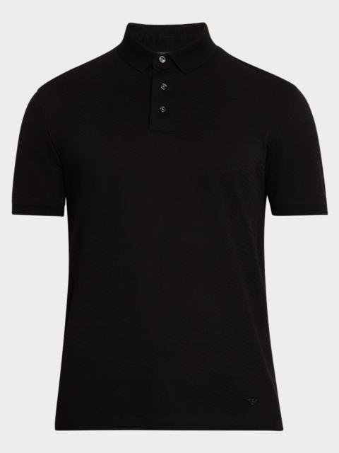 Men's Cotton Tonal Wave Polo Shirt