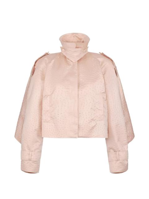 ELISABETTA FRANCHI ostrich-print taffeta jacket