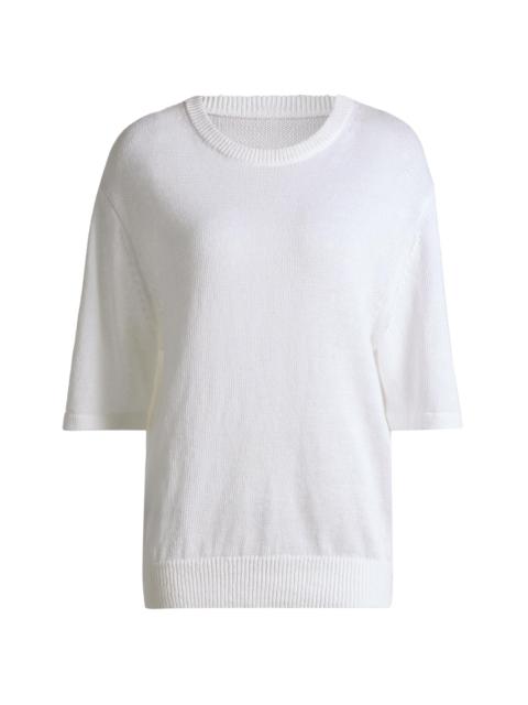 MICHAEL KORS COLLECTION Women's Linen-Cotton Crewneck Sweater - Optic White