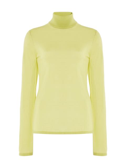 GABRIELA HEARST Costa Turtleneck in Lime Adamite Silk Cashmere