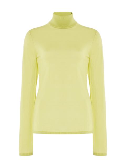 GABRIELA HEARST Costa Turtleneck in Lime Adamite Silk Cashmere