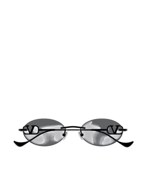 Valentino VALENTINO EYEWEAR Oval Rimless VLogo Sunglasses