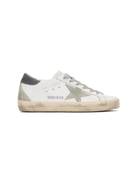Golden Goose White & Gray Super-Star Classic Sneakers