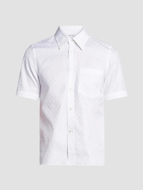 Alexander McQueen Men's Skull Jacquard Cotton Shirt - Optical White