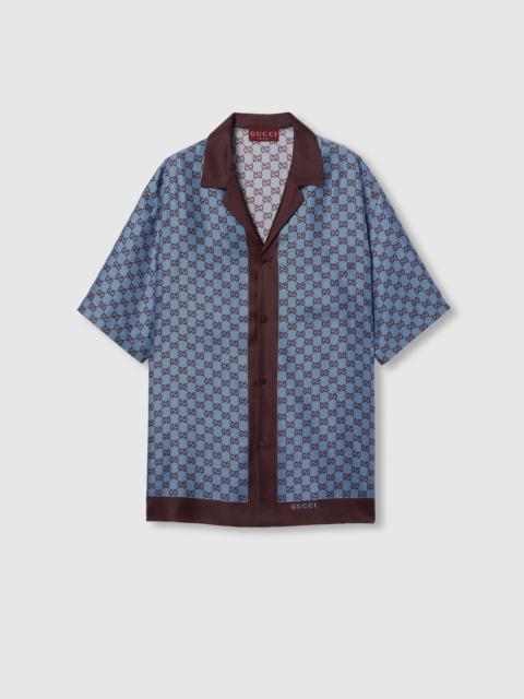 GUCCI Regular fit printed silk twill shirt