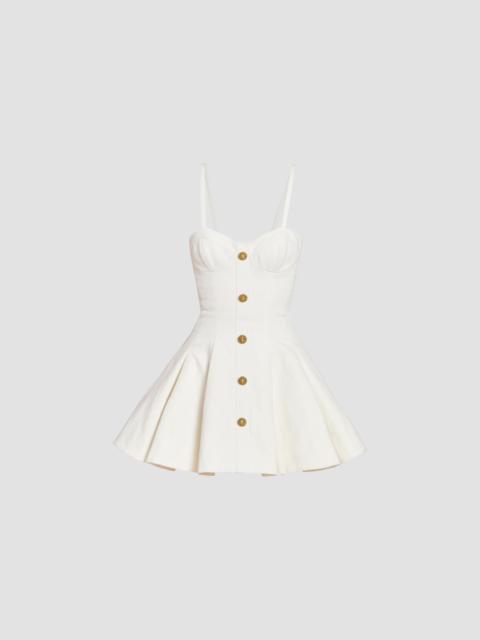 Balmain Women's Bustier Denim Button-Front Minidress - Blanc Casse