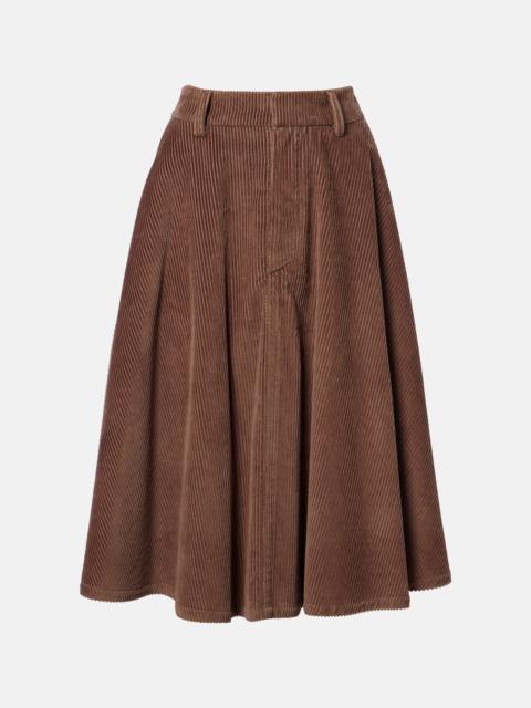 Brunello Cucinelli Monili cotton corduroy midi skirt