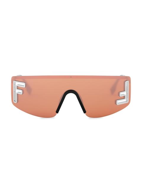 FENDI Women's Fendi Sport 141MM Shield Sunglasses - Silver Bordeaux