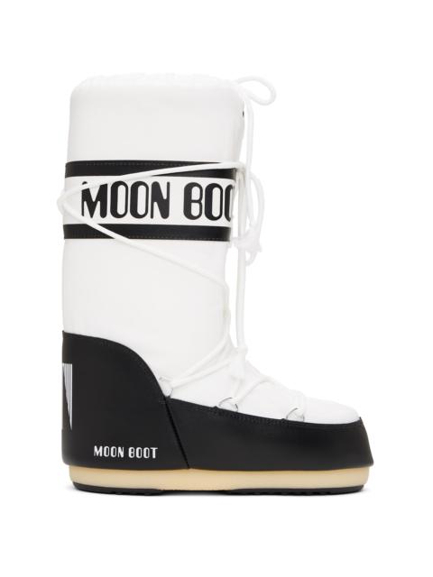 MOON BOOT Black & White Icon Nylon Boots