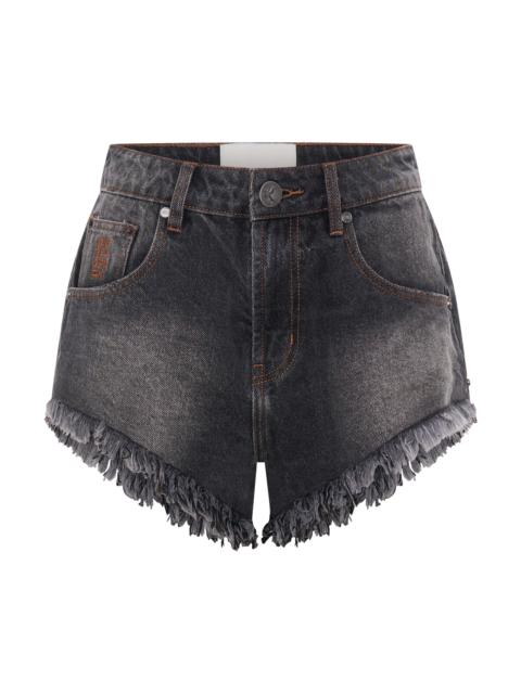 ONE TEASPOON Renegades High Waist Denim Shorts - Worn Black