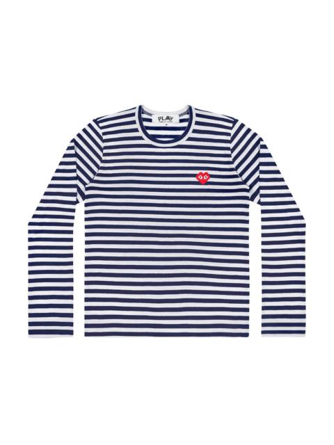 Comme des Garçons PLAY Comme des Garcons Play x Invader Women's Striped L/S T-shirt Navy White
