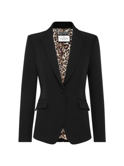 peak-lapel single-breasted blazer