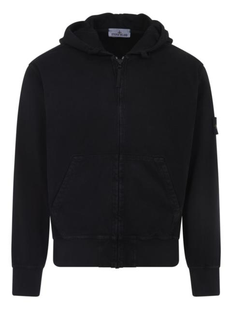 Stone Island logo-patch zip-up hoodie