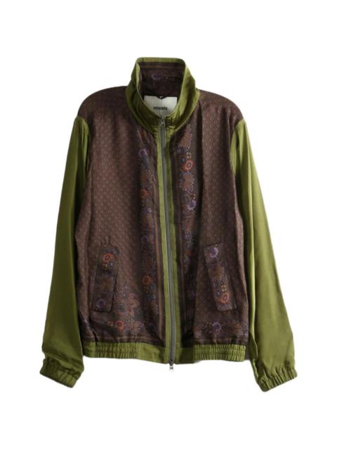 vowels floral-print panelled jacket