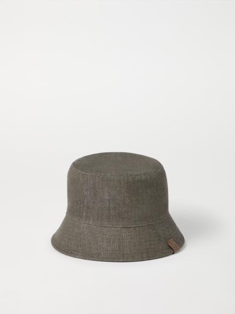 Brunello Cucinelli Sparkling no-fade denim bucket hat with monili