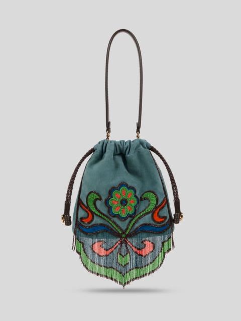 Etro SMALL SUEDE KALISPERA BAG WITH BEADS AND FRINGES