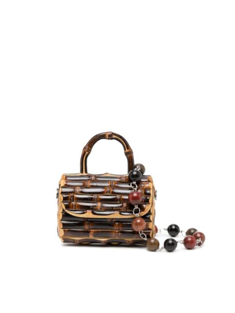 FENG CHEN WANG bead-strap bamboo mini bag