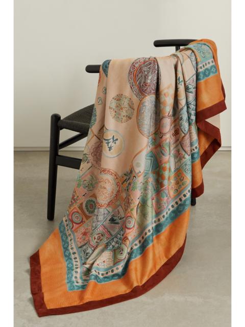 Loro Piana Suede-trimmed Brushed-cashmere Throw