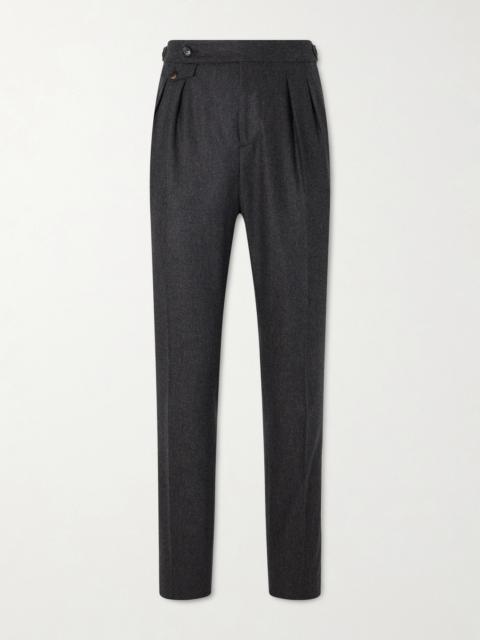 Brunello Cucinelli Straight-Leg Pleated Wool Trousers