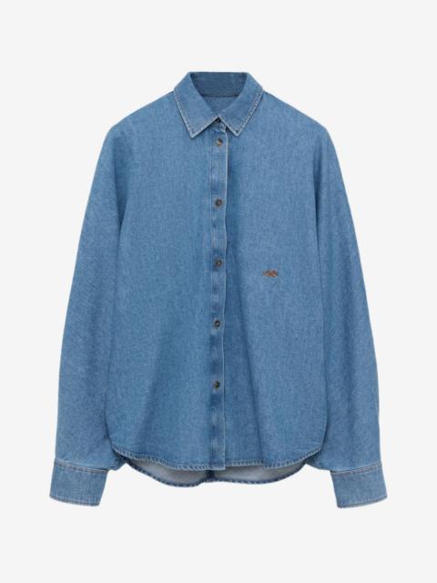 Loewe logo-embroidered denim shirt