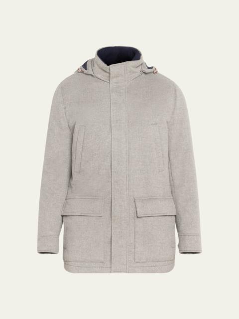 Men's Cashmere Zip Parka