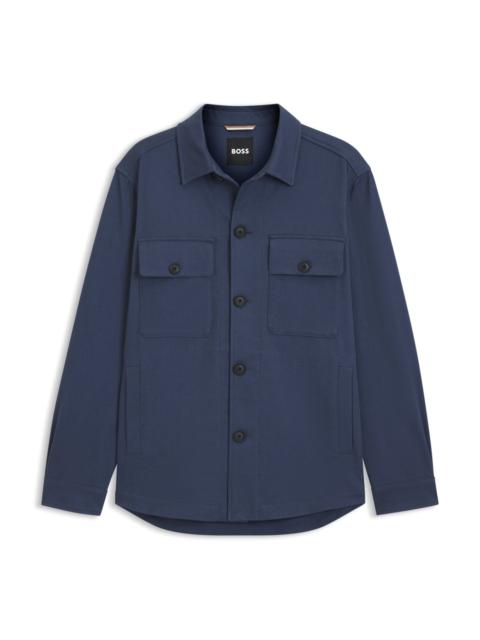 BOSS RELAXED-FIT OVERSHIRT IN STRETCH-COTTON TWILL