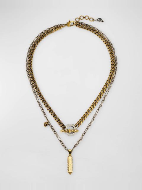 Punk Two-Tone Chain Necklace