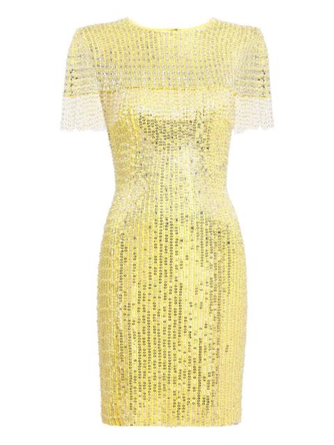 JENNY PACKHAM Swish beaded-embellished fringed mini dress
