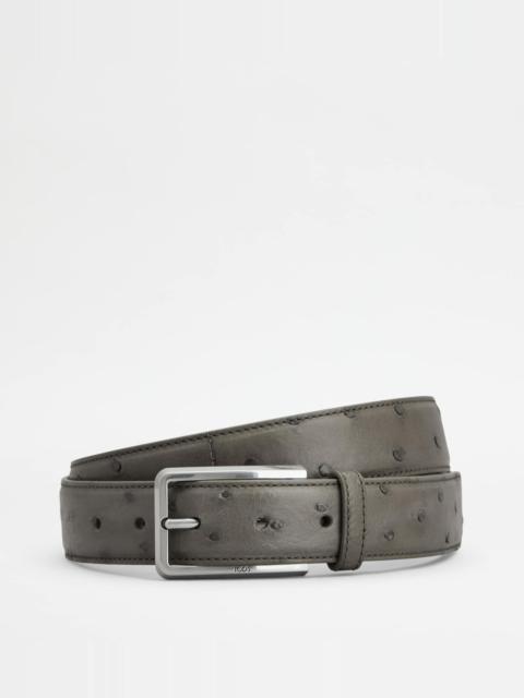 Tod's BELT IN OSTRICH - GREY