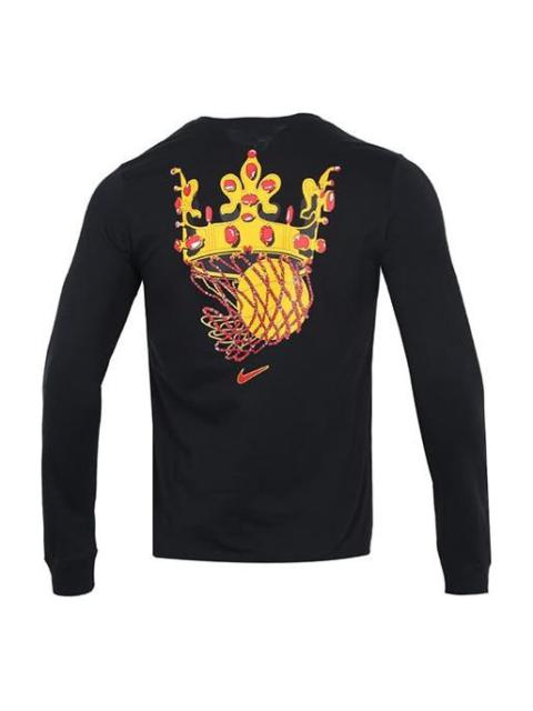 Nike Men's Nike Lebron Sfg Basketball Sports Printing Round Neck Long Sleeves Black T-Shirt DN2906-010