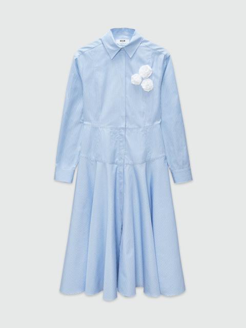 MSGM Poplin striped shirt dress