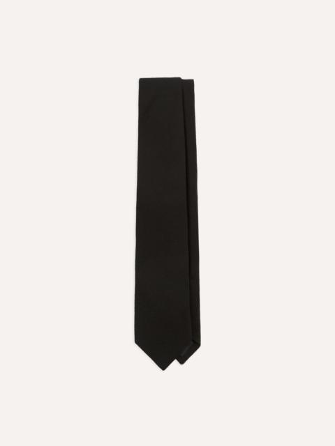 Drake's Black Pure Cashmere Solid Tipped Tie
