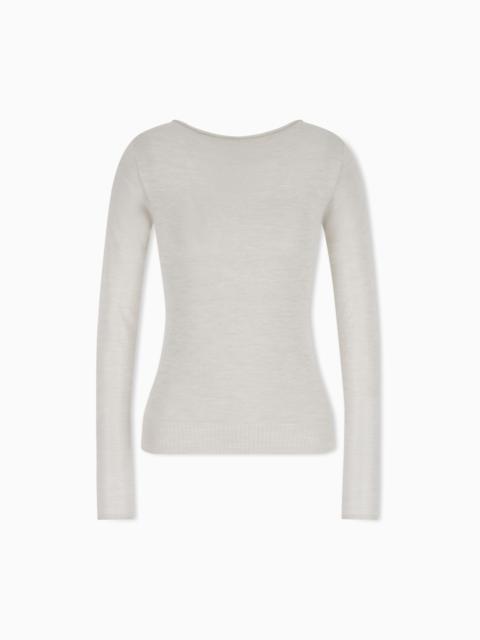 GIORGIO ARMANI SWEATER SWEATERS SEAMLESS CASHMERE ROUND NECK LONG SLEEVE