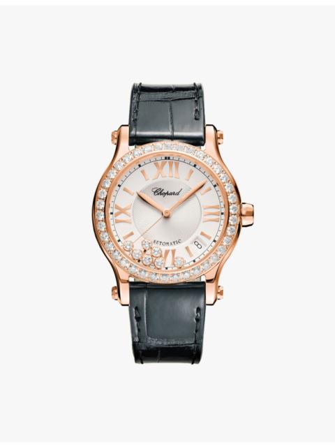 Chopard 274808-5003 Happy Sport 18ct rose-gold and diamond watch
