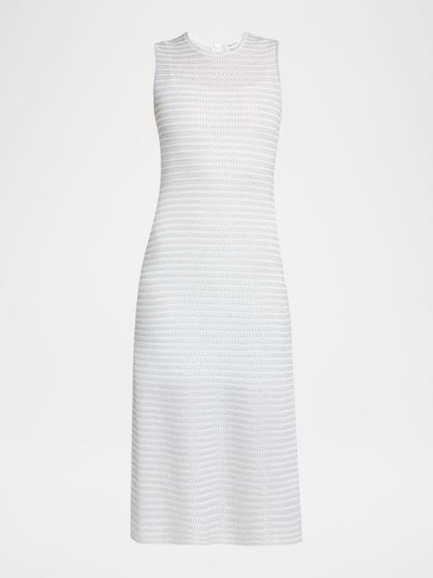 Alexander McQueen Sleeveless Shimmer A-Line Midi Dress