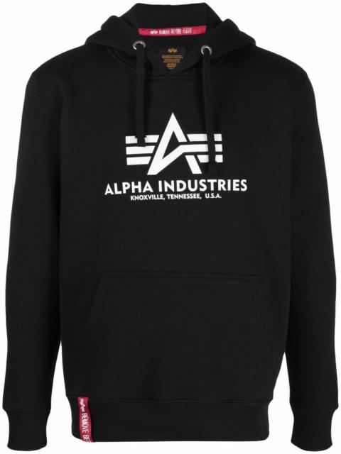 ALPHA INDUSTRIES logo drawstring hoodie