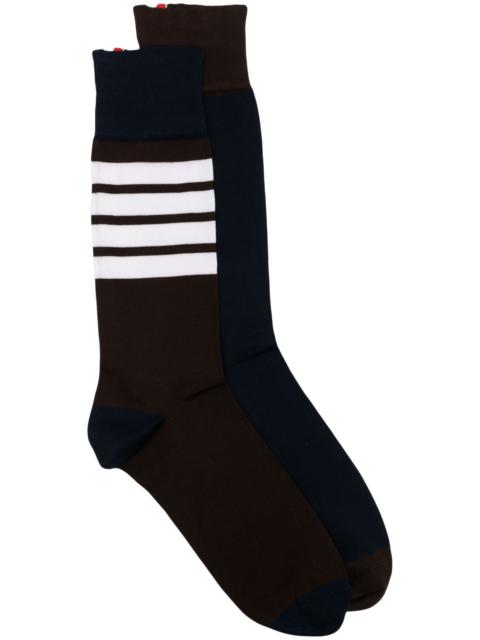 Black 4-Bar Stripe Ankle Socks