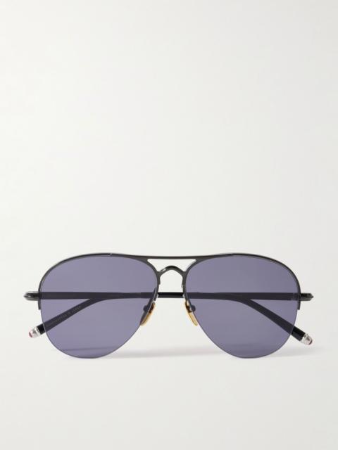 JACQUES MARIE MAGE Amelia Aviator-Style Metal Sunglasses Black